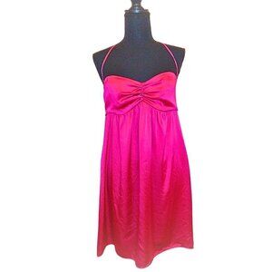 BEBE WOMEN'S WINE COLORED STRAPLESS SLIP DRESS - SIZE M